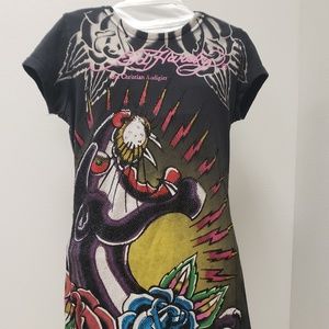 Ed Hardy womens crystal tshirt